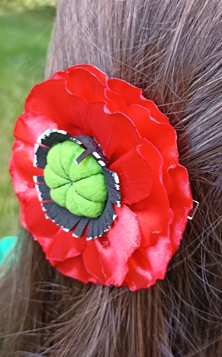 Κλιπ μαλλιών Παπαρούνα 3D